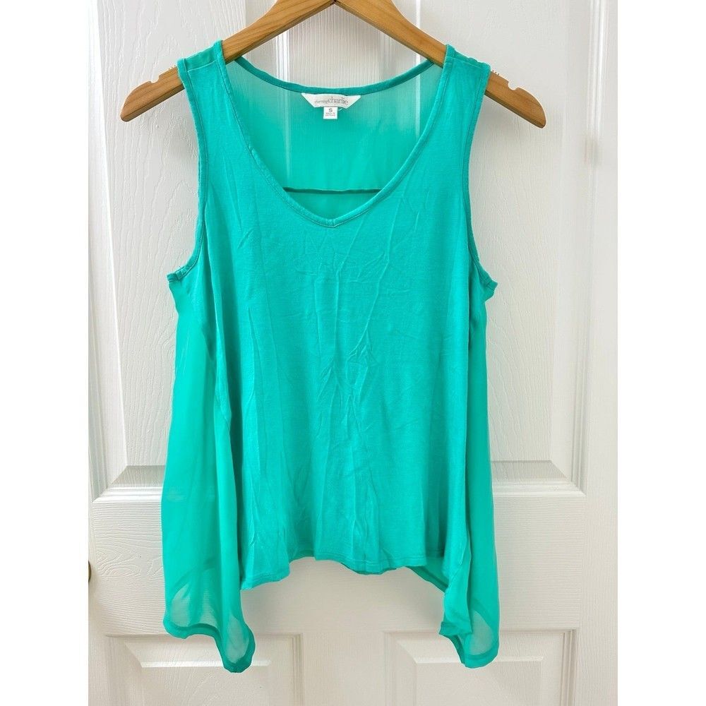 Charming Charlie Women’s Tank Top Blouse Lightweight Material Teal Turquoise
